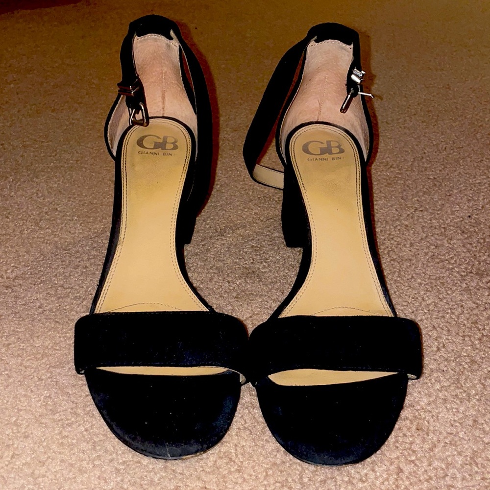 Black suede heels